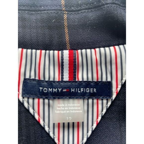 TOMMY HILFIGER Plaid Windowpane Women’s Blazer Suede Elbow Patches SZ12 NWT - Picture 6 of 9